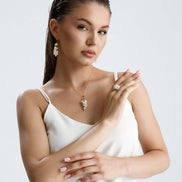 Grape Cluster Natural Pearl Earring Necklace Ring Triple Set