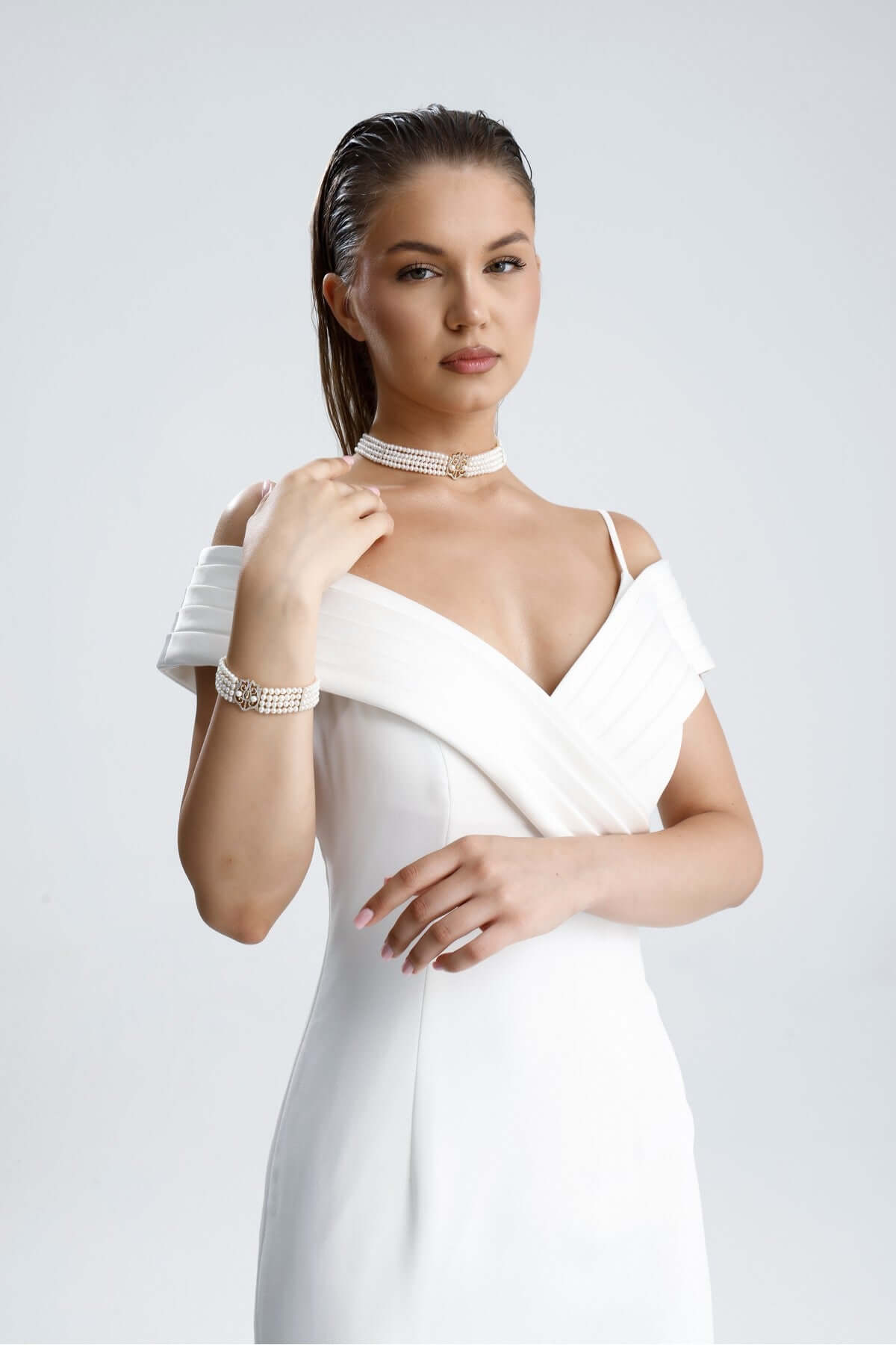 Lale Motif Dört Sıralı Doğal İnci Bileklik | İnci Bileklik | Birinci1926