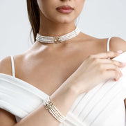 Lale Motif Dört Sıralı Doğal İnci Bileklik | İnci Bileklik | Birinci1926