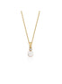 Four Prong Diamond Natural Pearl Pendant
