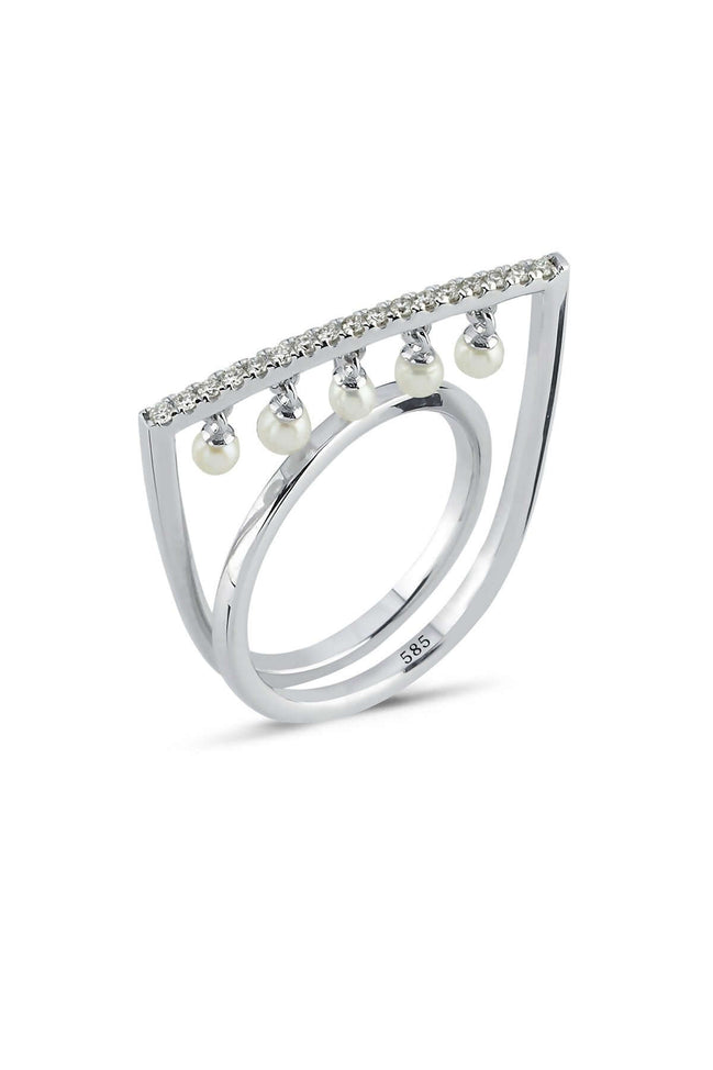 Diamond Pearl Ring