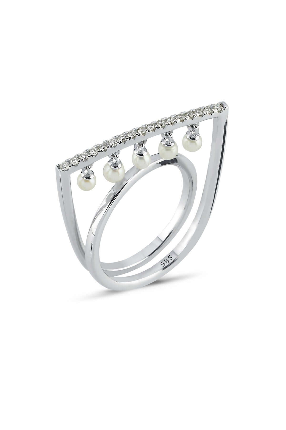 Diamond Pearl Ring
