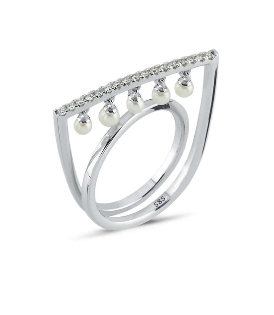 Diamond Pearl Ring
