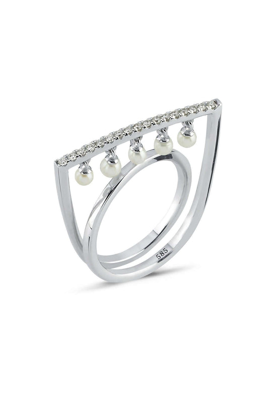Diamond Pearl Ring