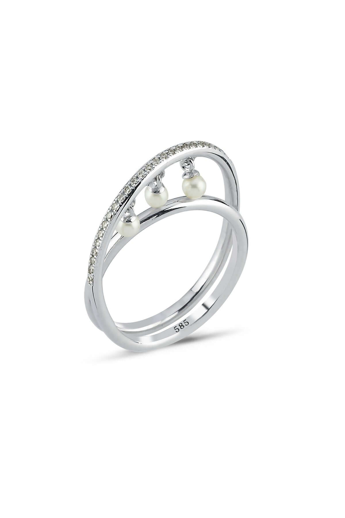 Diamond Pearl Ring