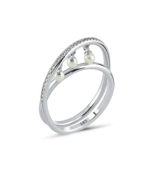 Diamond Pearl Ring