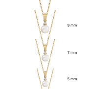 Three Pronged Diamond Natural Pearl Necklace