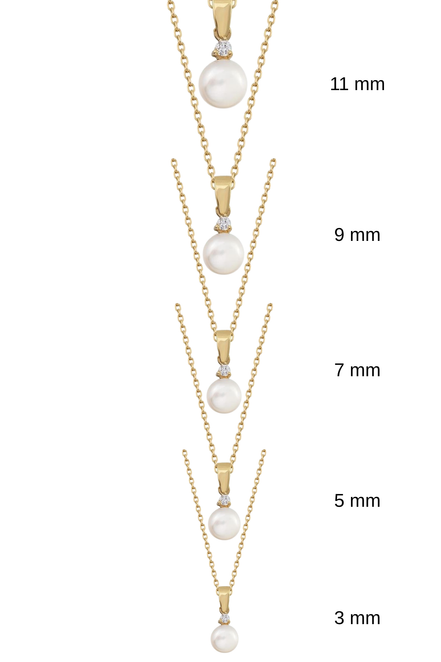 Three Pronged Diamond Natural Pearl Necklace