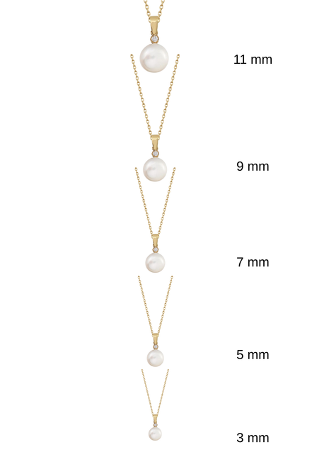 White Natural Pearl Necklace with Diamond