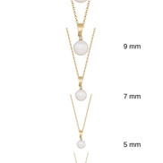Four-Pronged Diamond Natural Pearl Necklace