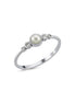 0,12 Karat Crispy Natural Pearl Diamond Ring