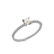 0,20 Karat Natural Pearl Diamond Ring