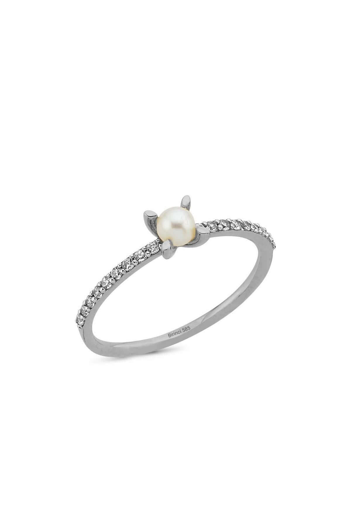 0,20 Karat Natural Pearl Diamond Ring