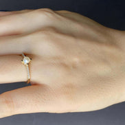 0,20 Karat Natural Pearl Diamond Ring