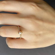 0,20 Karat Natural Pearl Diamond Ring