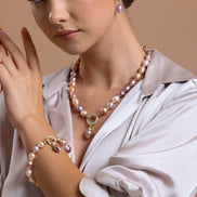 Halka Kilitli Multicolor Doğal İnci Bileklik | İnci Bileklik | Birinci1926