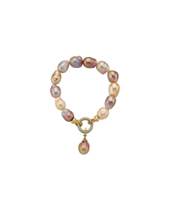 Halka Kilitli Multicolor Doğal İnci Bileklik | İnci Bileklik | Birinci1926