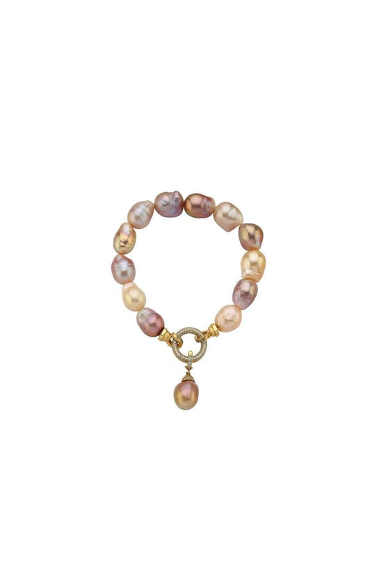 Halka Kilitli Multicolor Doğal İnci Bileklik | İnci Bileklik | Birinci1926