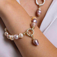 Halka Kilitli Multicolor Doğal İnci Bileklik | İnci Bileklik | Birinci1926