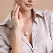 Baroque Natural Pearl Earring Necklace Double Set