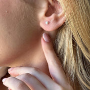 White Natural Pearl Earrings