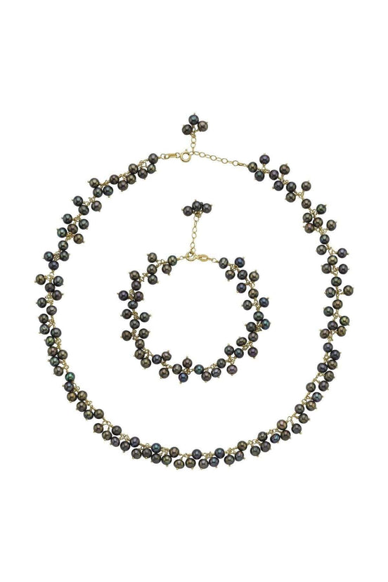 Sallantılı Doğal İnci Kolye Bileklik İkili Set | | Birinci1926