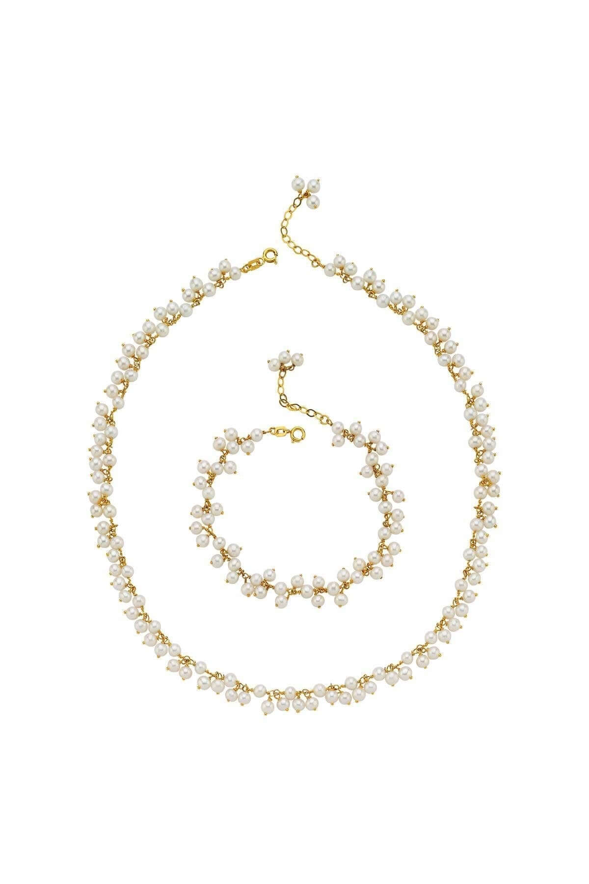 Sallantılı Doğal İnci Kolye Bileklik İkili Set | | Birinci1926