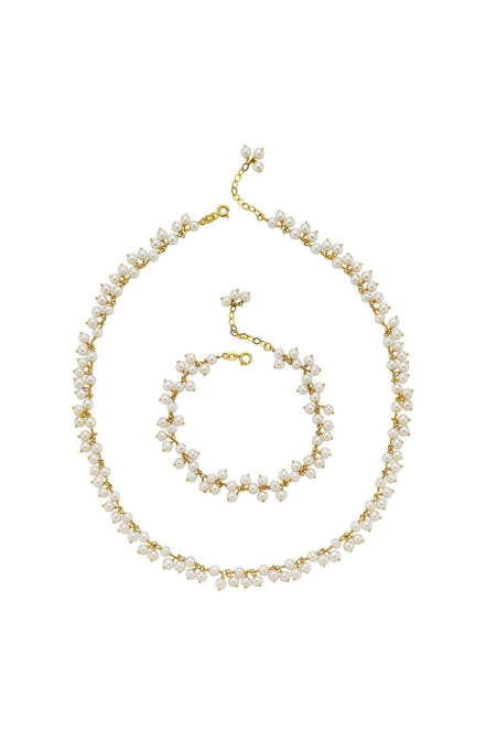 Sallantılı Doğal İnci Kolye Bileklik İkili Set | | Birinci1926