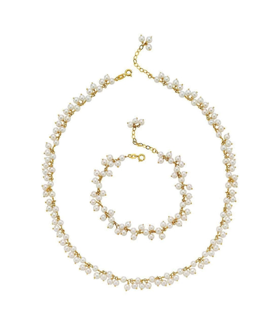 Sallantılı Doğal İnci Kolye Bileklik İkili Set | | Birinci1926