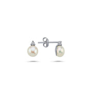 Natural Pearl 0,12 Karat Diamondli Earring