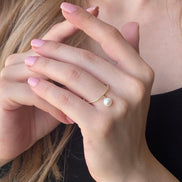 Natural Pearl Dangling Ring