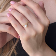 Natural Pearl Dangling Ring