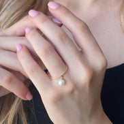 Natural Pearl Dangling Ring