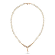 Zircon Stone Watercourse Natural Pearl Necklace