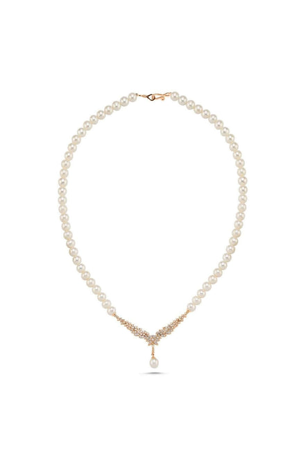 Zircon Stone Watercourse Natural Pearl Necklace