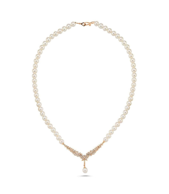 Zircon Stone Watercourse Natural Pearl Necklace