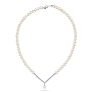 Zircon Stone Watercourse Natural Pearl Necklace