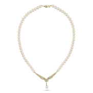 Zircon Stone Watercourse Natural Pearl Necklace