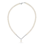 Zircon Stone Watercourse Natural Pearl Necklace