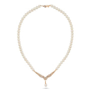 Zircon Stone Watercourse Natural Pearl Necklace