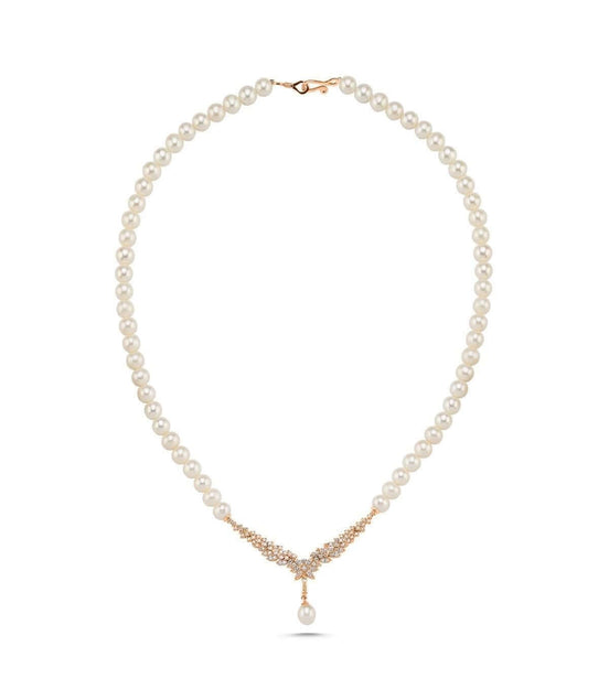 Zircon Stone Watercourse Natural Pearl Necklace