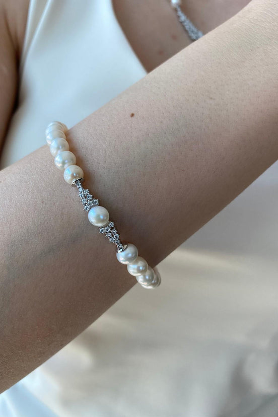 Taşlı Doğal İnci Küpe Kolye Bileklik Üçlü Set | | Birinci1926