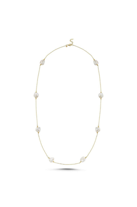 Baroque Natural Pearl Chain Necklace