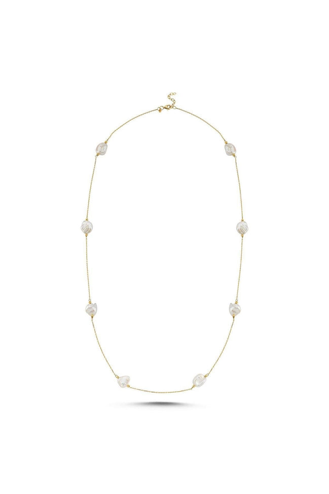 Baroque Natural Pearl Chain Necklace