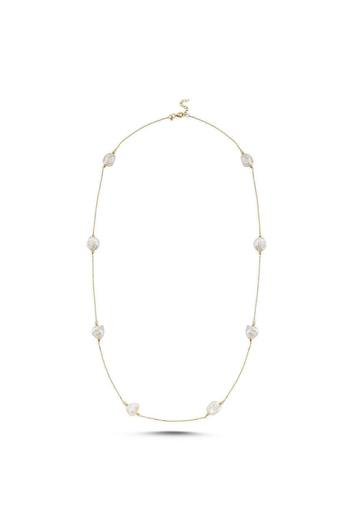 Baroque Natural Pearl Chain Necklace