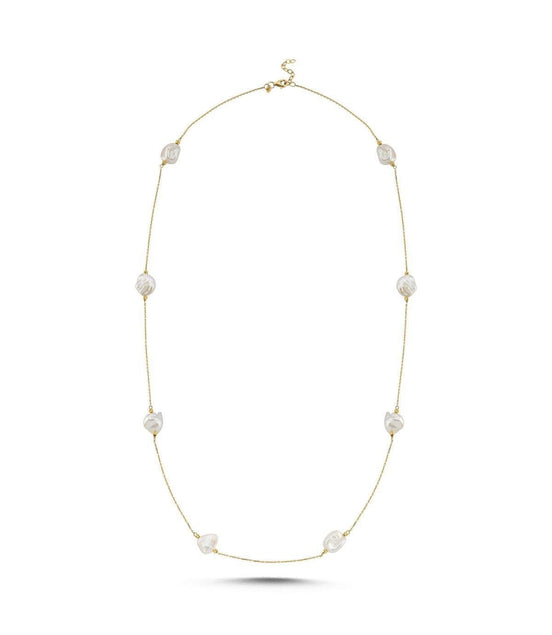 Baroque Natural Pearl Chain Necklace