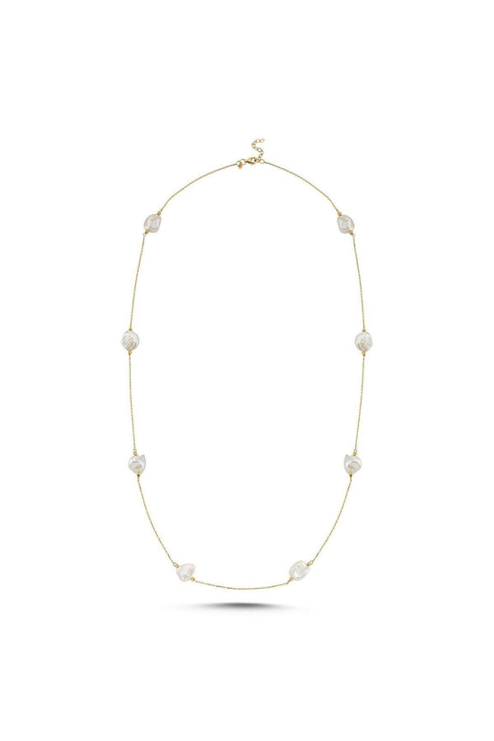 Baroque Natural Pearl Chain Necklace