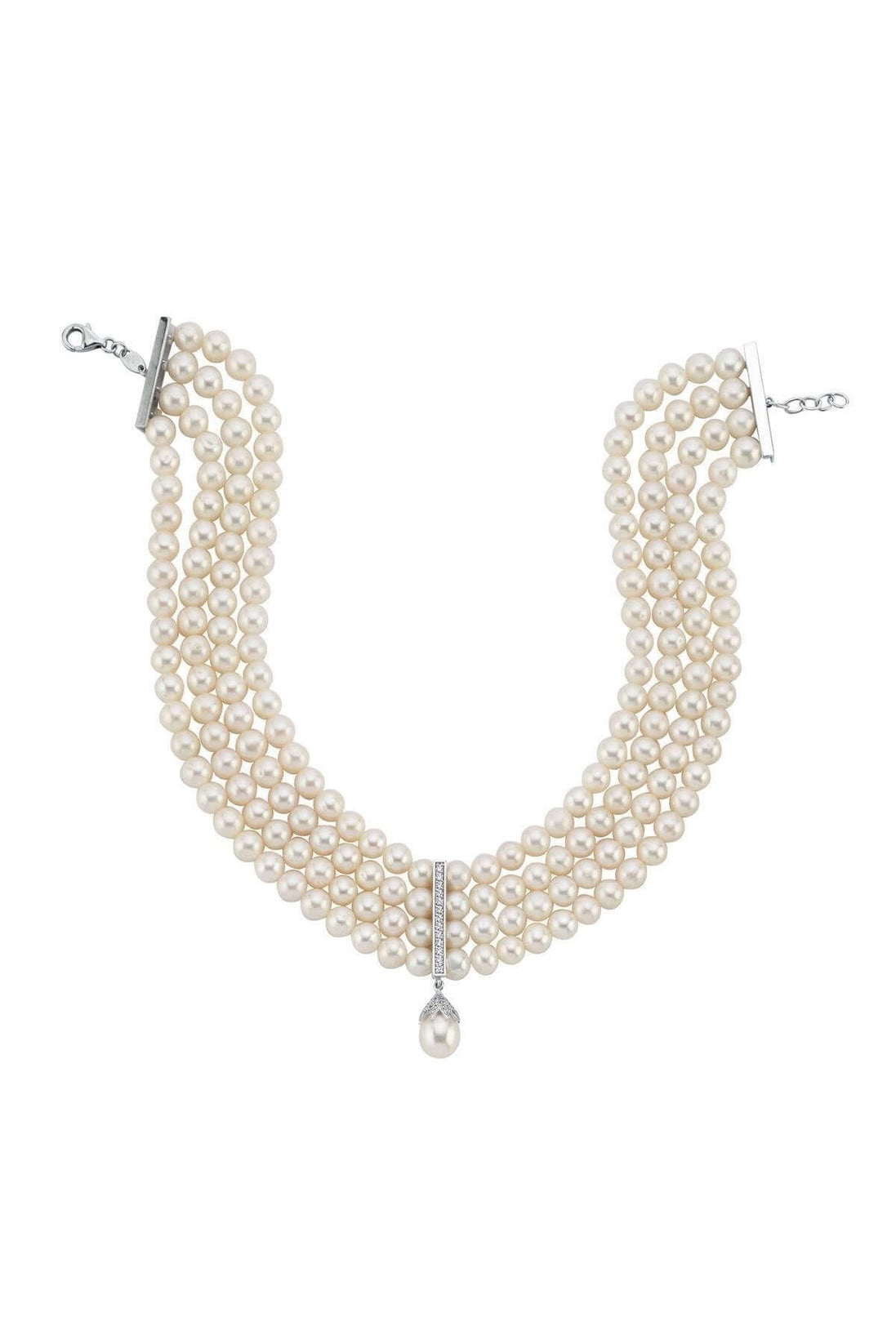 Choker Zirkon Taşlı Doğal İnci Kolye | | Birinci1926