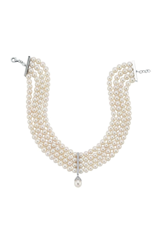 Choker Zirkon Taşlı Doğal İnci Kolye | | Birinci1926
