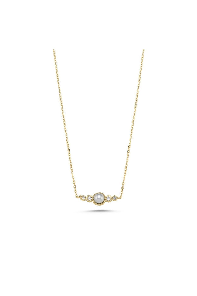 Crispy Natural Pearl 0,11 Karat Diamond Necklace